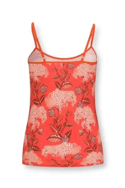 Pip Studio Tops<Mouwloze Top Flora Firenze Koraal Rood