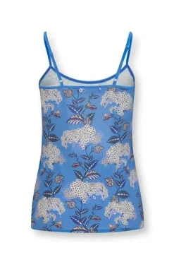 Pip Studio Tops<Mouwloze Top Flora Firenze Kobalt Blauw