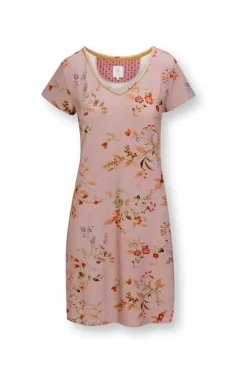 Pip Studio Nachthemden<Nachthemd Korte Mouw Kawai Flower Licht Roze