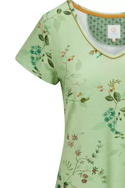 Pip Studio Nachthemden<Nachthemd Korte Mouw Kawai Flower Licht Groen