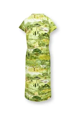 Pip Studio Nachthemden<Nachthemd Korte Mouw Toscana Groen