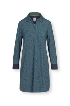 Pip Studio Nachthemden<Nachthemd Lange Mouw Leafy Dots Blauw