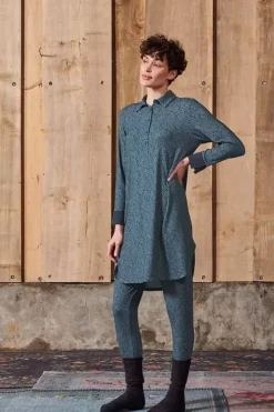 Pip Studio Nachthemden<Nachthemd Lange Mouw Leafy Dots Blauw