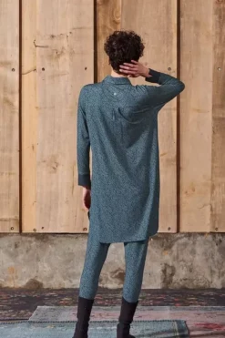 Pip Studio Nachthemden<Nachthemd Lange Mouw Leafy Dots Blauw