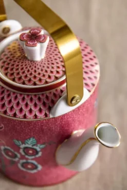 Pip Studio Sets Porseleinen Sets<Oriental Flower Festival Theepot Donker Medium Roze