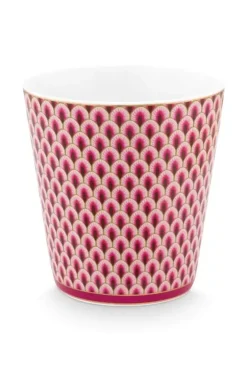 Pip Studio Sets Porseleinen Sets<Oriental Flower Festival Set/4 Mokken Donker Roze