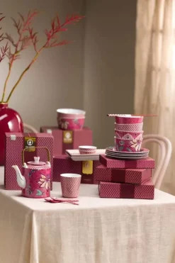 Pip Studio Sets Porseleinen Sets<Oriental Flower Festival Set/4 Mokken Donker Roze