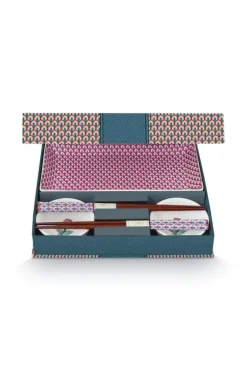 Pip Studio Sets Porseleinen Sets<Oriental Flower Festival Set/6 Sushi Blauw