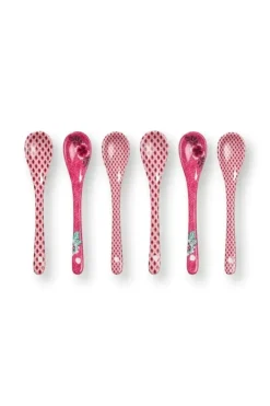Pip Studio Sets Porseleinen Sets<Oriental Flower Festival Set/6 Theelepels Donker Roze