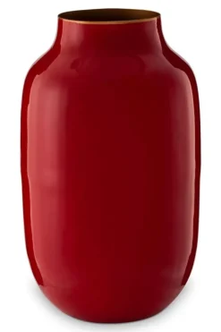 Pip Studio Grote Vazen<Ovale Vaas Metaal 30 Cm Rood