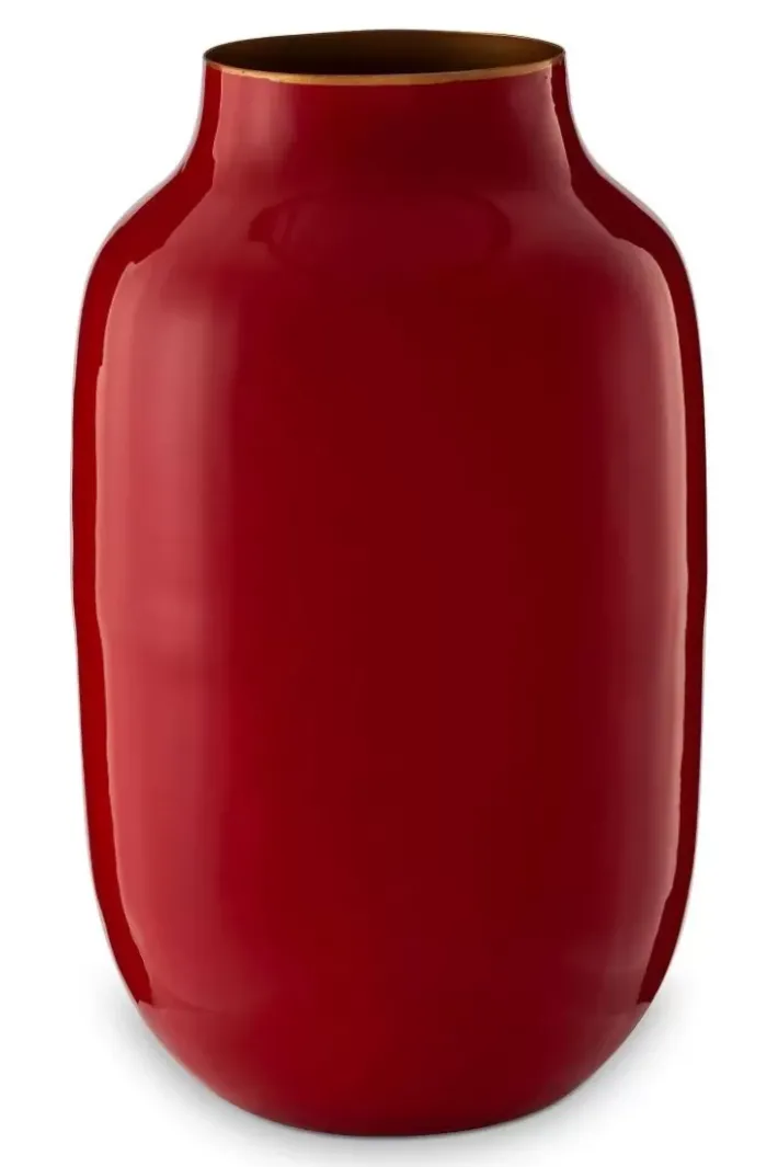 Pip Studio Grote Vazen<Ovale Vaas Metaal 30 Cm Rood