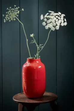 Pip Studio Grote Vazen<Ovale Vaas Metaal 30 Cm Rood