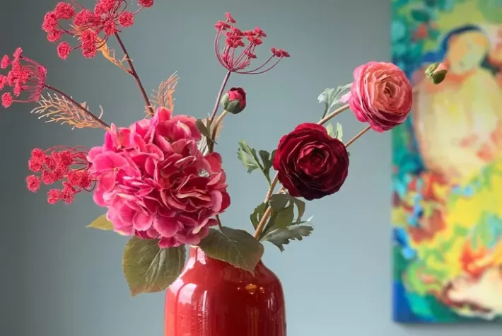 Pip Studio Grote Vazen<Ovale Vaas Metaal 30 Cm Rood