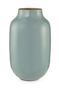 Pip Studio Grote Vazen<Ovale Vaas Metaal 30 Cm Blauw