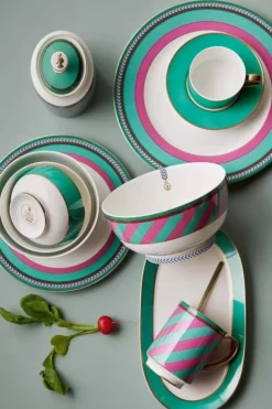 Pip Studio Dinerborden<Pip Chique Stripes Dinerbord Roze/Groen 28Cm