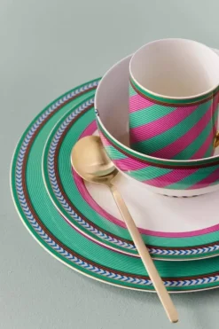 Pip Studio Dinerborden<Pip Chique Stripes Dinerbord Roze/Groen 28Cm
