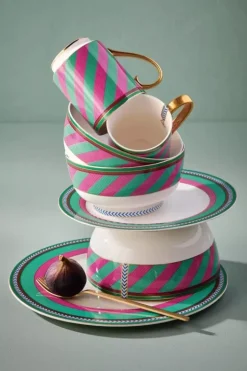 Pip Studio Kommen<Pip Chique Stripes Kom Roze/Groen 18Cm