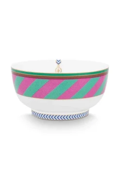 Pip Studio Kommen<Pip Chique Stripes Kom Roze/Groen 15.5Cm