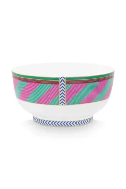Pip Studio Kommen<Pip Chique Stripes Kom Roze/Groen 15.5Cm