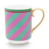 Pip Studio Theemokken<Pip Chique Stripes Mok Groot Roze/Groen 350Ml