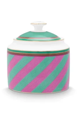 Pip Studio Suikerpotten<Pip Chique Stripes Suikerpot Roze/Groen