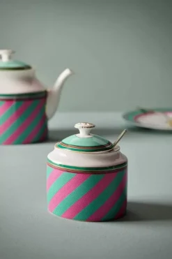 Pip Studio Suikerpotten<Pip Chique Stripes Suikerpot Roze/Groen