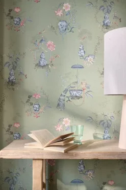 Pip Studio Vinylbehang<Chinese Porcelain Vinylbehang Licht Groen