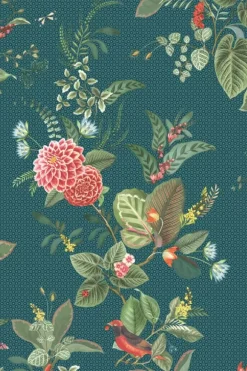 Pip Studio Vliesbehang<Floris Vliesbehang Donker Blauw