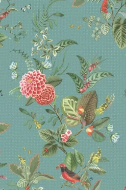 Pip Studio Vliesbehang<Floris Vliesbehang Petrol Blauw