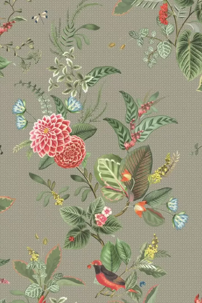 Pip Studio Vliesbehang<Floris Vliesbehang Khaki