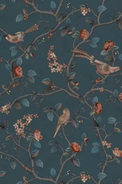 Pip Studio Vliesbehang<Good Nightingale Vliesbehang Donker Blauw