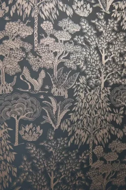 Pip Studio Vliesbehang<Origami Tree Vliesbehang Donker /Rose Goud Blauw