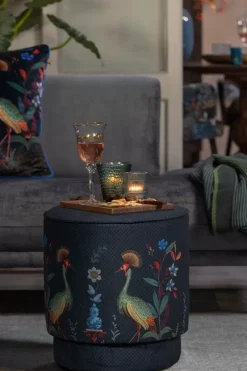 Pip Studio Poefen En Stoelen<Poef Medium Flirting Birds Blauw