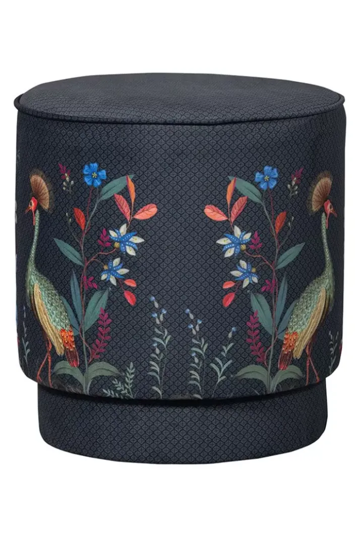 Pip Studio Poefen En Stoelen<Poef Medium Flirting Birds Blauw