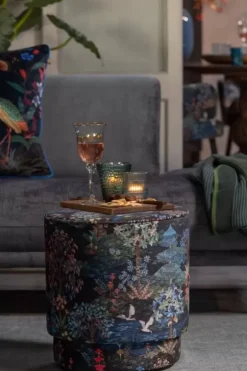Pip Studio Poefen En Stoelen<Poef Medium Pip Garden Donkerblauw