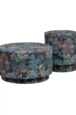 Pip Studio Poefen En Stoelen<Poef Medium Pip Garden Donkerblauw
