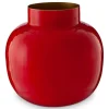 Pip Studio Grote Vazen<Ronde Vaas Metaal 25 Cm Rood