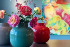 Pip Studio Grote Vazen<Ronde Vaas Metaal 25 Cm Rood