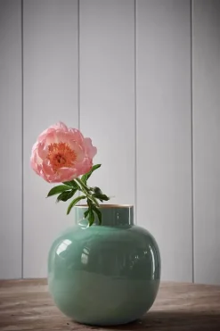 Pip Studio Grote Vazen<Ronde Vaas Metaal 25 Cm Groen