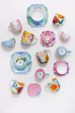 Pip Studio Espresso Kopjes<Royal Multi Espresso Kop & Schotel Roze