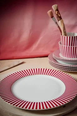 Pip Studio Dinerborden<Royal Stripes Dinerbord Donker 26.5Cm Roze