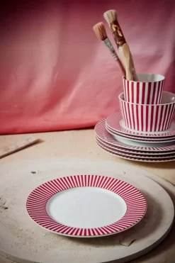 Pip Studio Gebaksborden<Royal Stripes Gebaksbord Donker 17Cm Roze