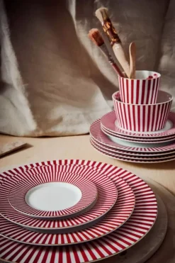 Pip Studio Gebaksborden<Royal Stripes Gebaksbord Donker 17Cm Roze