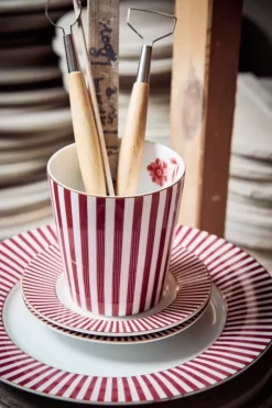 Pip Studio Gebaksborden<Royal Stripes Gebaksbord Donker 17Cm Roze