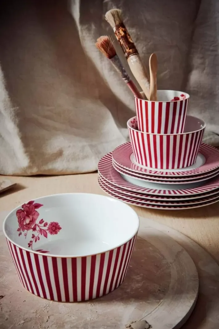 Pip Studio Kommen<Royal Stripes Kom Donker 15Cm Roze