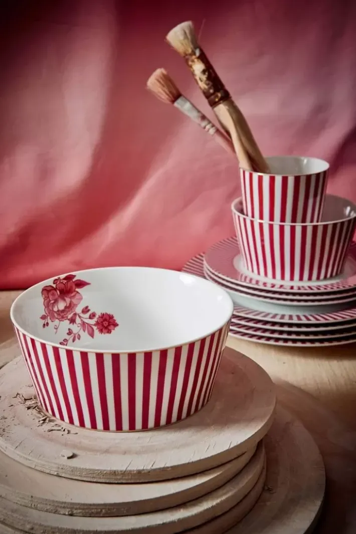 Pip Studio Kommen<Royal Stripes Kom Donker 15Cm Roze