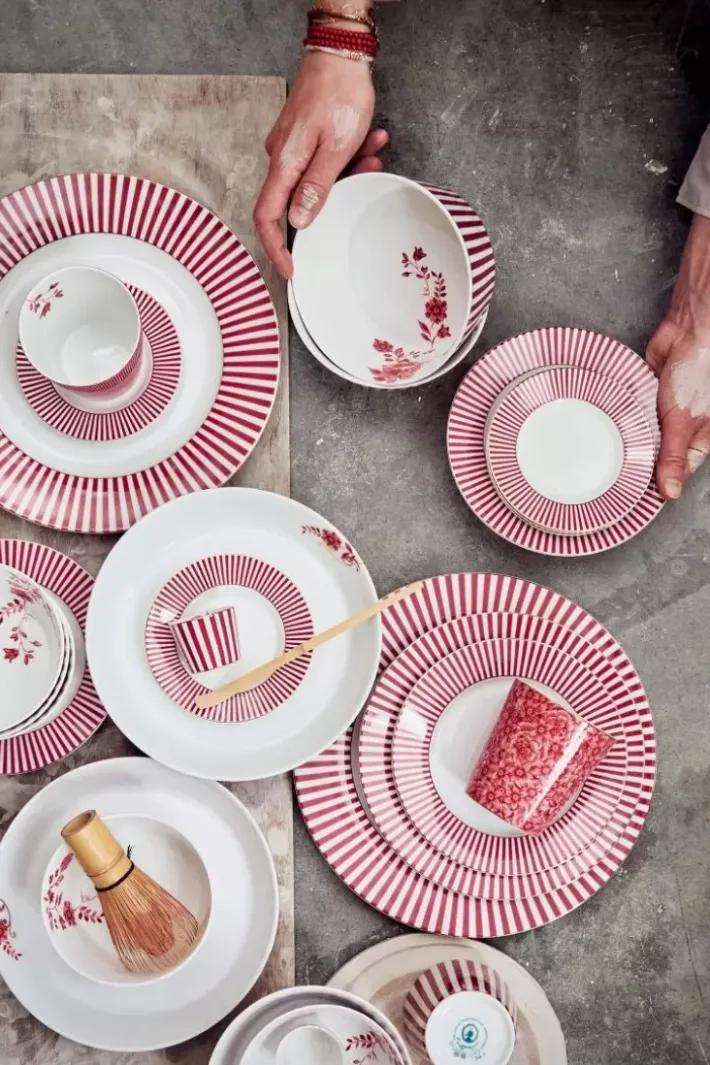 Pip Studio Kommen<Royal Stripes Kom Donker 15Cm Roze