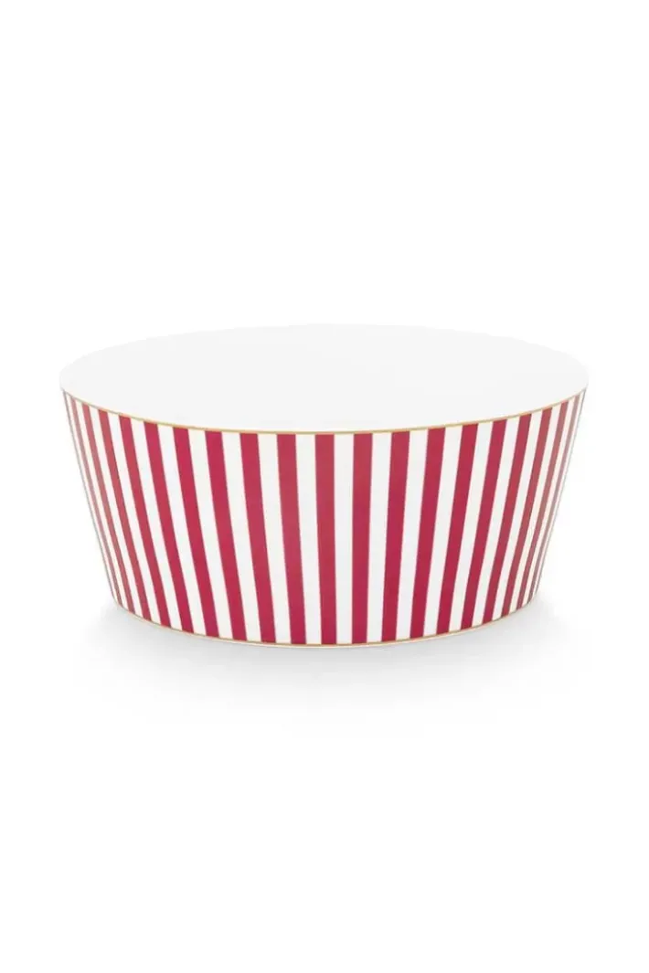 Pip Studio Kommen<Royal Stripes Kom Donker 15Cm Roze
