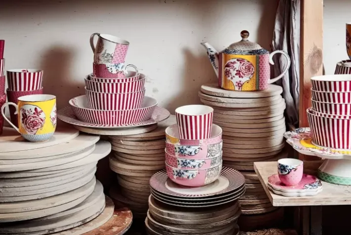 Pip Studio Kommen<Royal Stripes Kom Donker 15Cm Roze