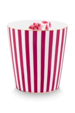 Pip Studio Sets Porseleinen Sets<Royal Stripes Mok & Theetip Donker Roze